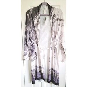 Chico's 3P Josie Cardigan Long Sleeve Paisley Soft Orchid Tie Waist NWT RV $129-